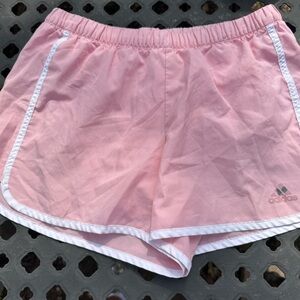 adidas Light Pink Women's Athletic Shorts with White Trim